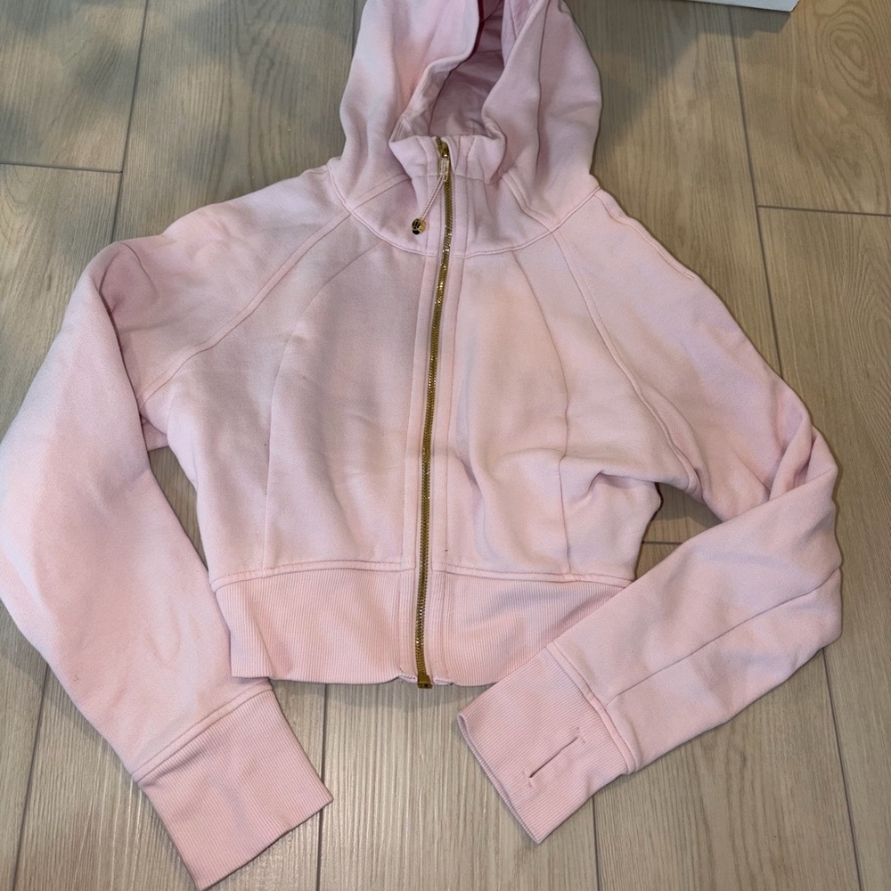 Lulu lemon cropped hoodie with gold zipper